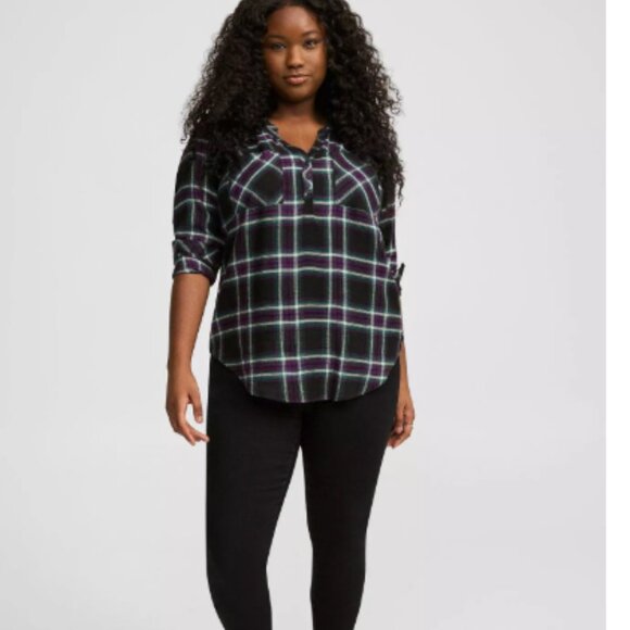 torrid Tops - Torrid Harper Brushed Tunic Pullover Delilah Plaid Size 1X New With Tags